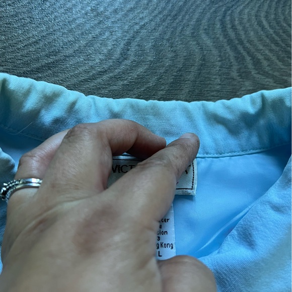 Victor Costa Occasion Embroidered Snap Up Denim Chambray Jacket Top size Large - Picture 8 of 10